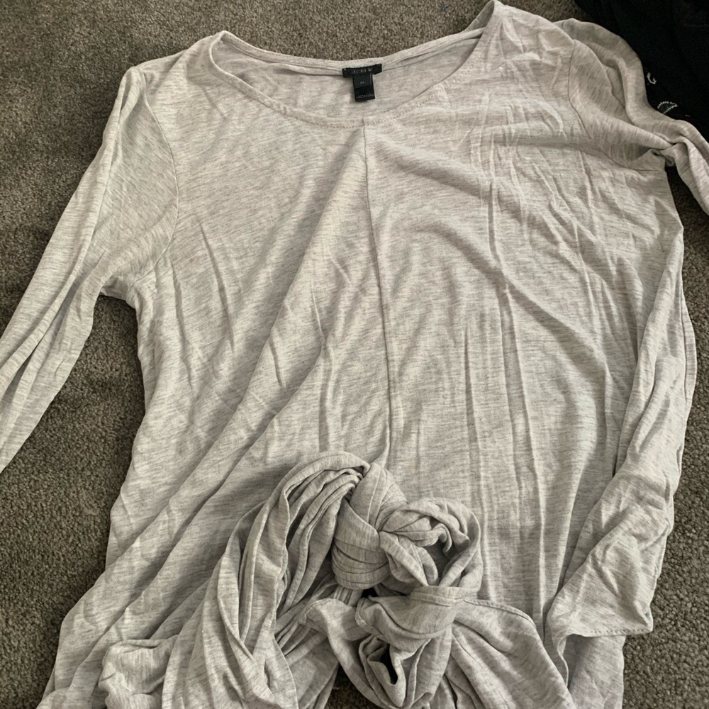JCrew Gray long sleeve with front Ties